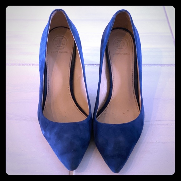 Tory Burch Shoes - Tory Burch Blue Suede Heels